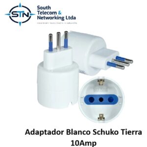 Adaptador Blanco Schuko Tierra Amp