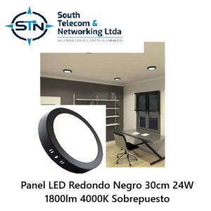 Panel LED Redondo Negro cm W lm Blanco Neutro Sobrepuesto