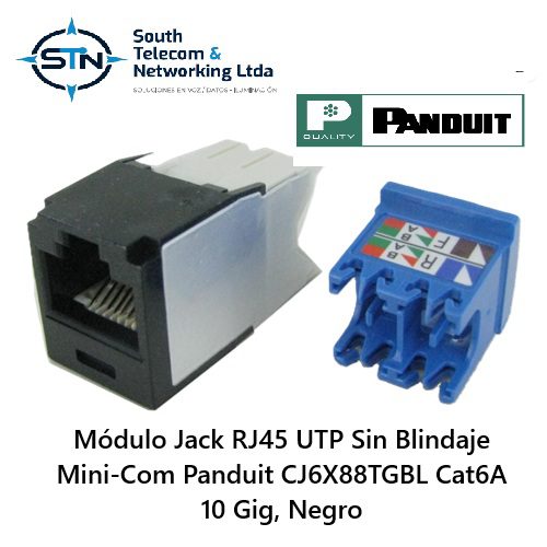Modulo Jack RJ CatA UTP sin blindaje CJXTGBL Panduit southtelecom